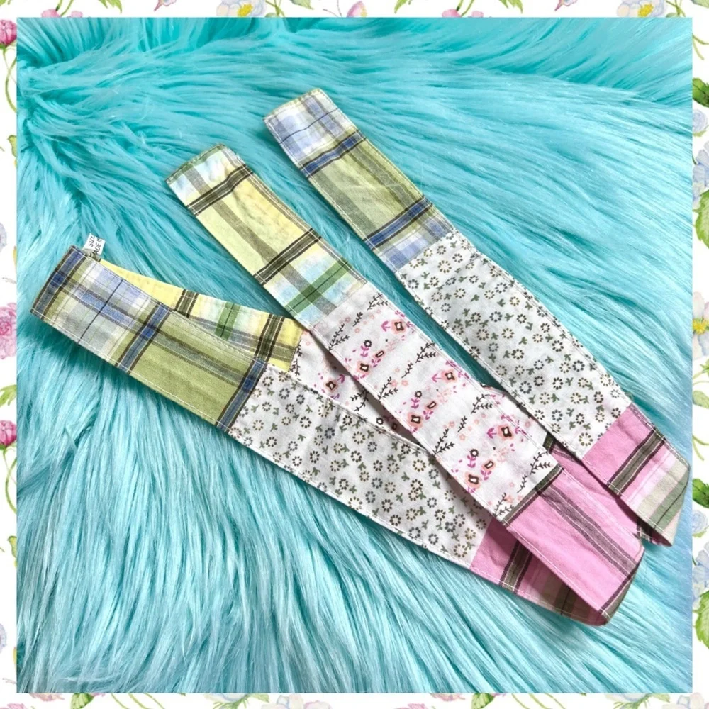 Floral Patchwork Fabric Tie Belt Hair Twilly Multi Purpose Girls Size 7
